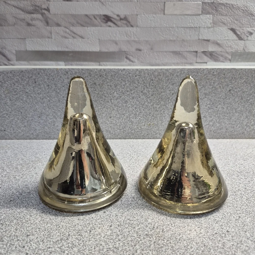 West Elm Gold‎ Holiday Decor Mercury Glass Tree Large One